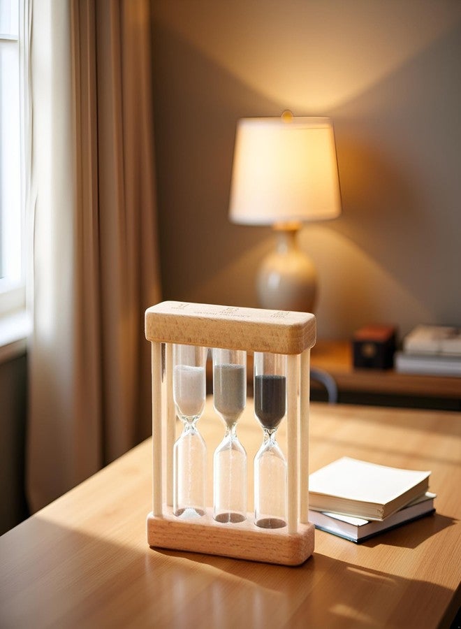 Bwexxt Brown Creative 1/3/5 Minute Wooden Sand Glass Hourglass Timer Clock Home Decor Kitchen Tools Gift for Simple Style for Home, Desk, Office Decorative - Image 3